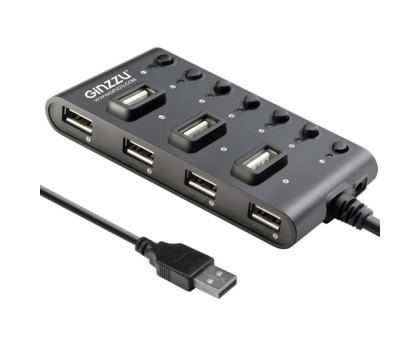 USB концентратор Ginzzu GR-487UB